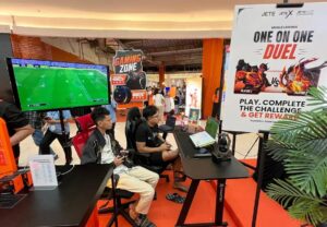 Area gaming JETEFEST 2026 dengan pengunjung yang mengikuti permainan Mobile Legends