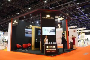 Stand booth pameran Orchid Tobacco Dubai di ajang World Tobacco Asia 2026 di Grand City Convention & Exhibition Centre Surabaya.